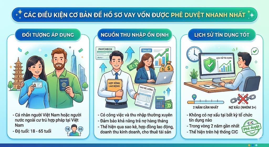 Điều kiện vay vốn mua xe ô tô trả góp